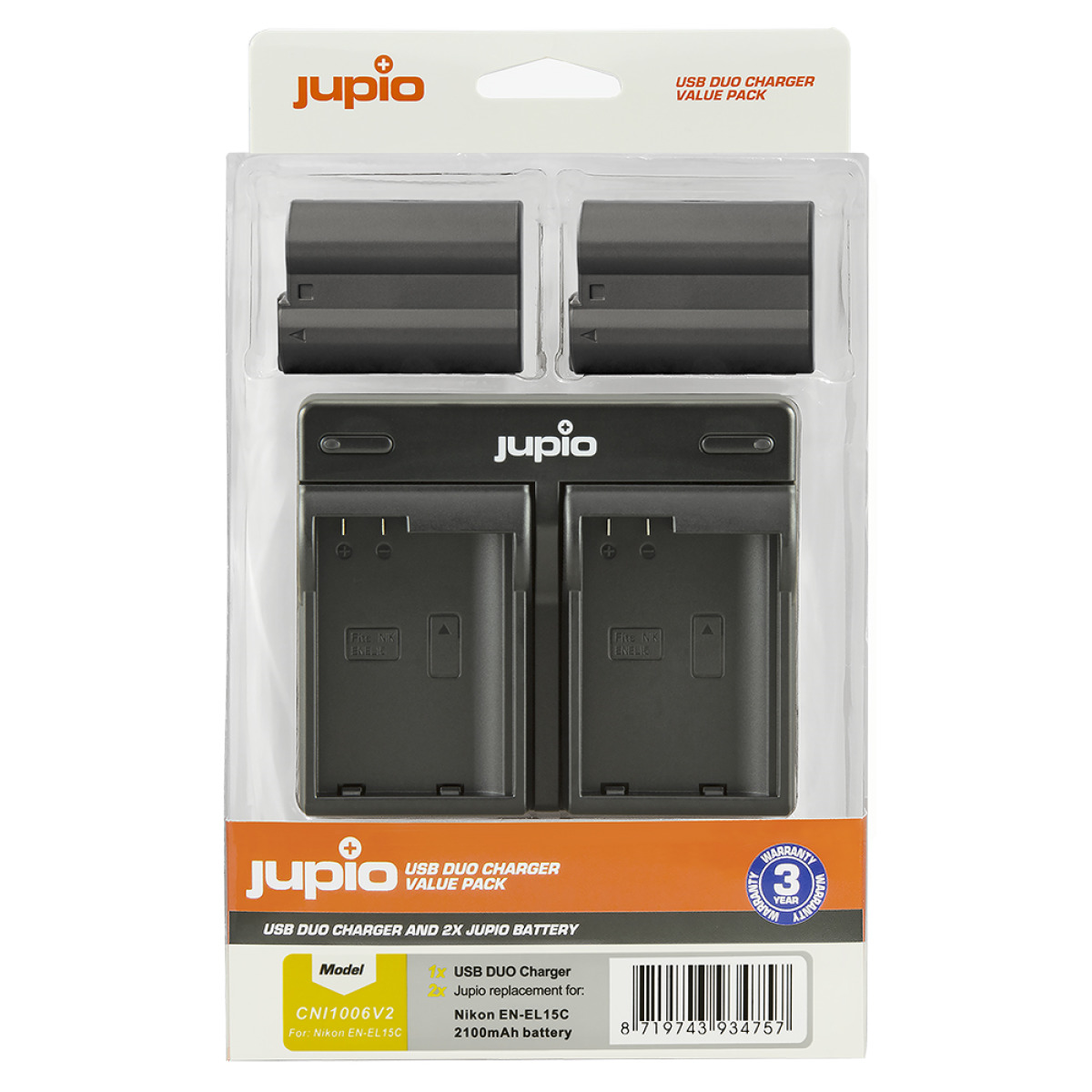 Jupio dual charger for Nikon EN-EL15C ..